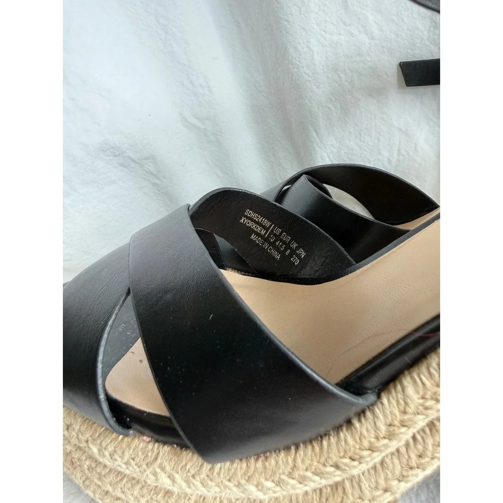 Dream Pairs Black Espadrille Platform Sandals Chunky Block Heel Womens 10
